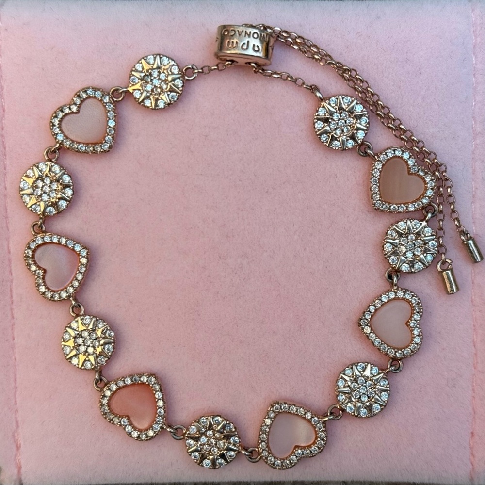 APM Monaco Rose Gold Heart Bracelet